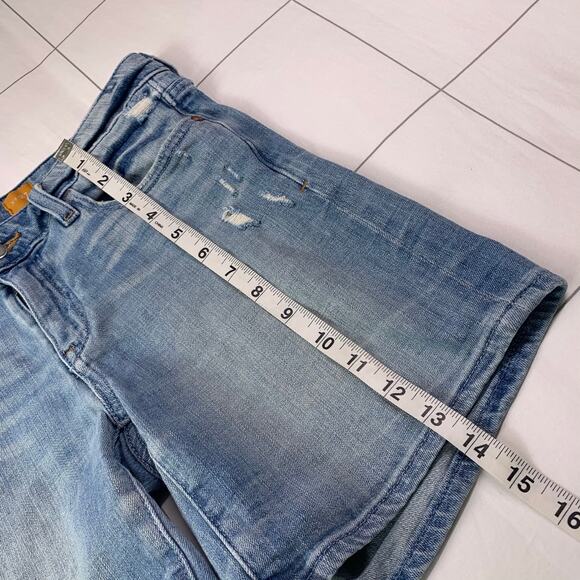 Anthropologie Pilcro & the Letterpress Shorts Womens 27 Blue Stet Denim Distress - Picture 11 of 11